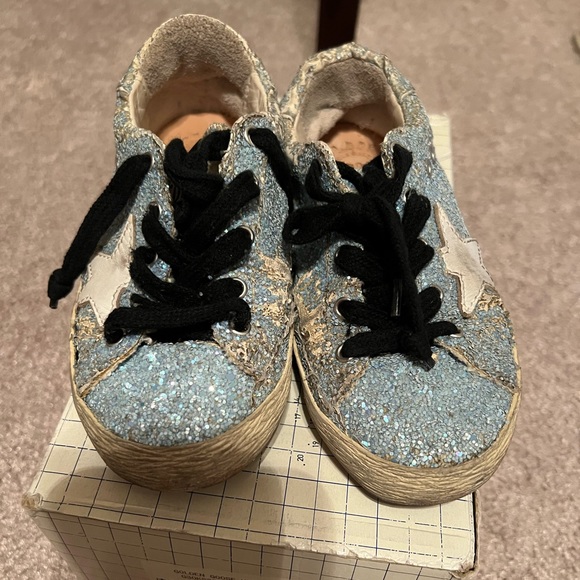 Golden Goose Kids Superstar Blue Glitter sneakers, Size 28 (10.5-11) - Picture 3 of 10